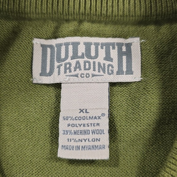 Duluth Coolerino Crew Sweater Mens XL Green Coolmax Wool Blend Outdoor Casual - Picture 5 of 8